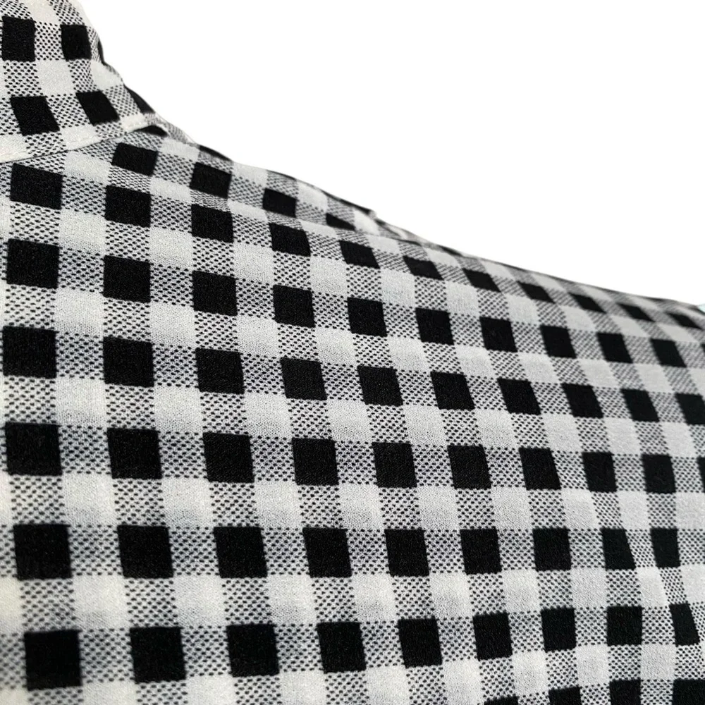 J.Crew Black White Gingham Check Long Sleeve Button Front Blouse XS - Picture 10 of 15